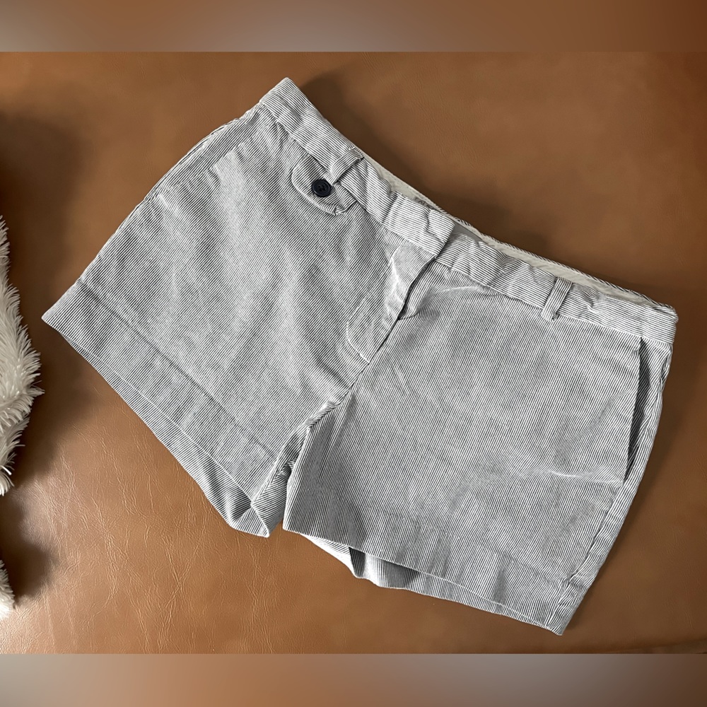 Preppy Navy Blue & White Striped Shorts